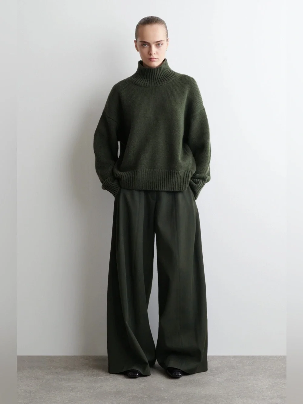 COS Chunky Funnel-Neck Wool Sweater